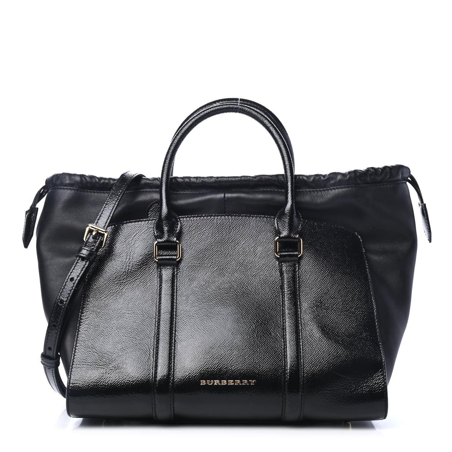 Burberry Patent Calfskin Medium Dinton Tote Black 1 of 4