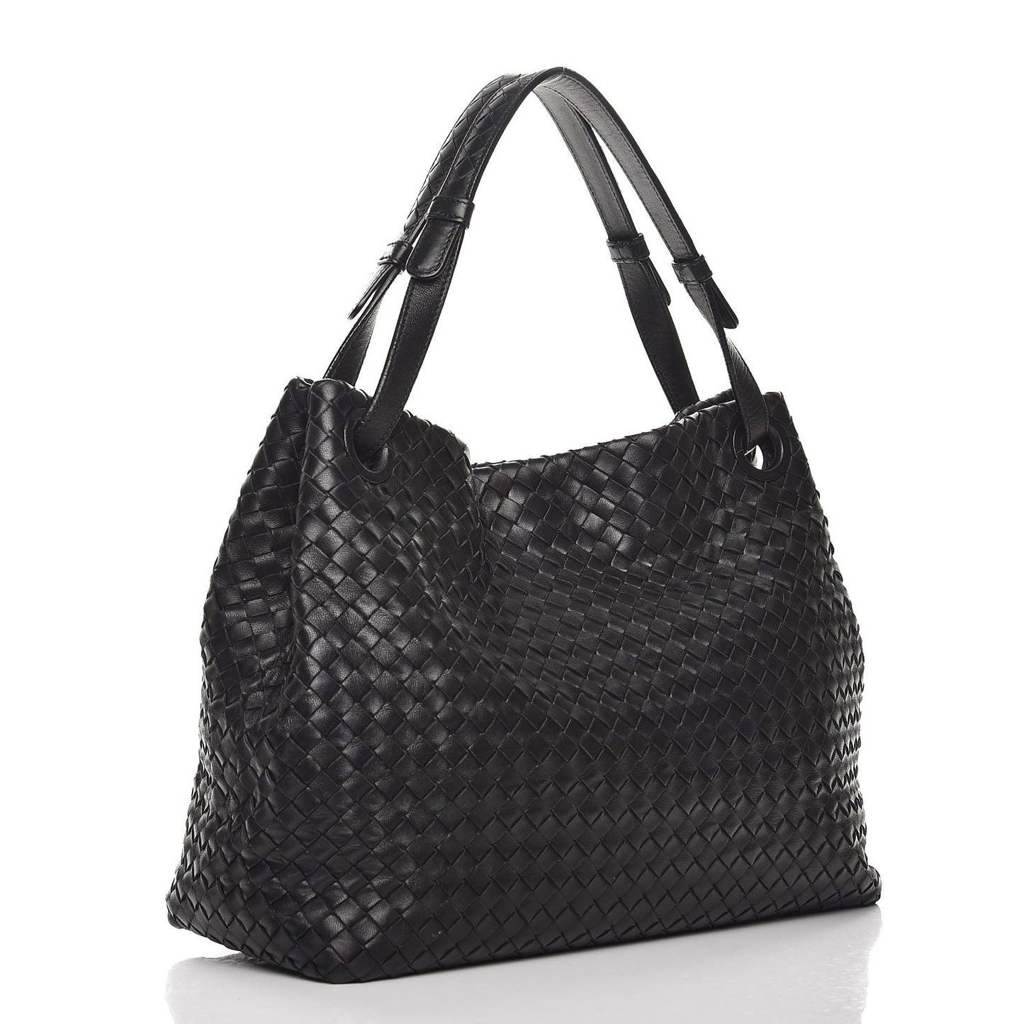 Nappa Intrecciato Medium Garda Bag Nero Black