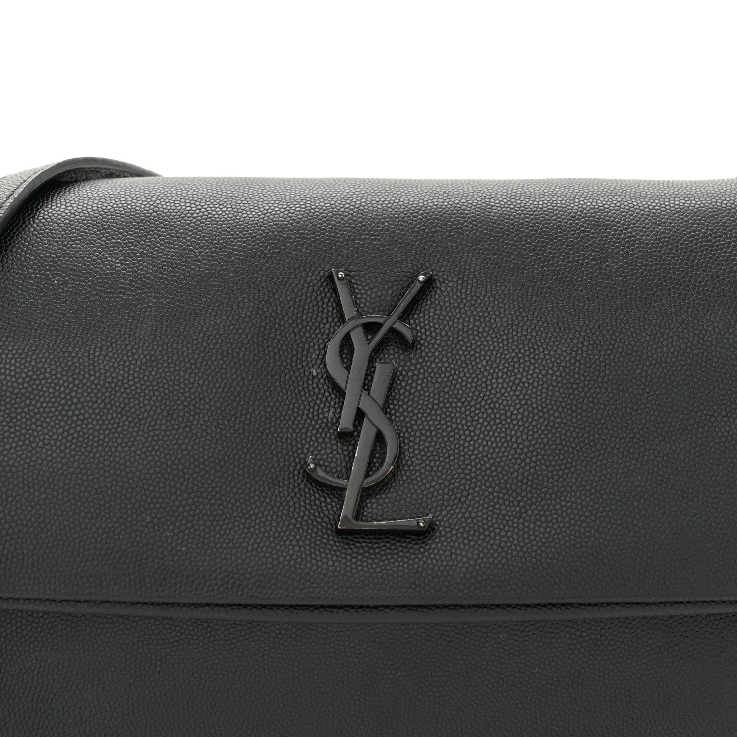 Saint Laurent Grain De Poudre Medium West Hollywood Monogram Fold-Over Black 9 of 11