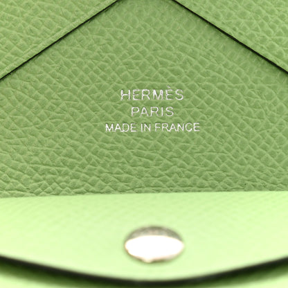 Hermes Epsom Calvi Duo Card Case Vert Criquet 6 of 8