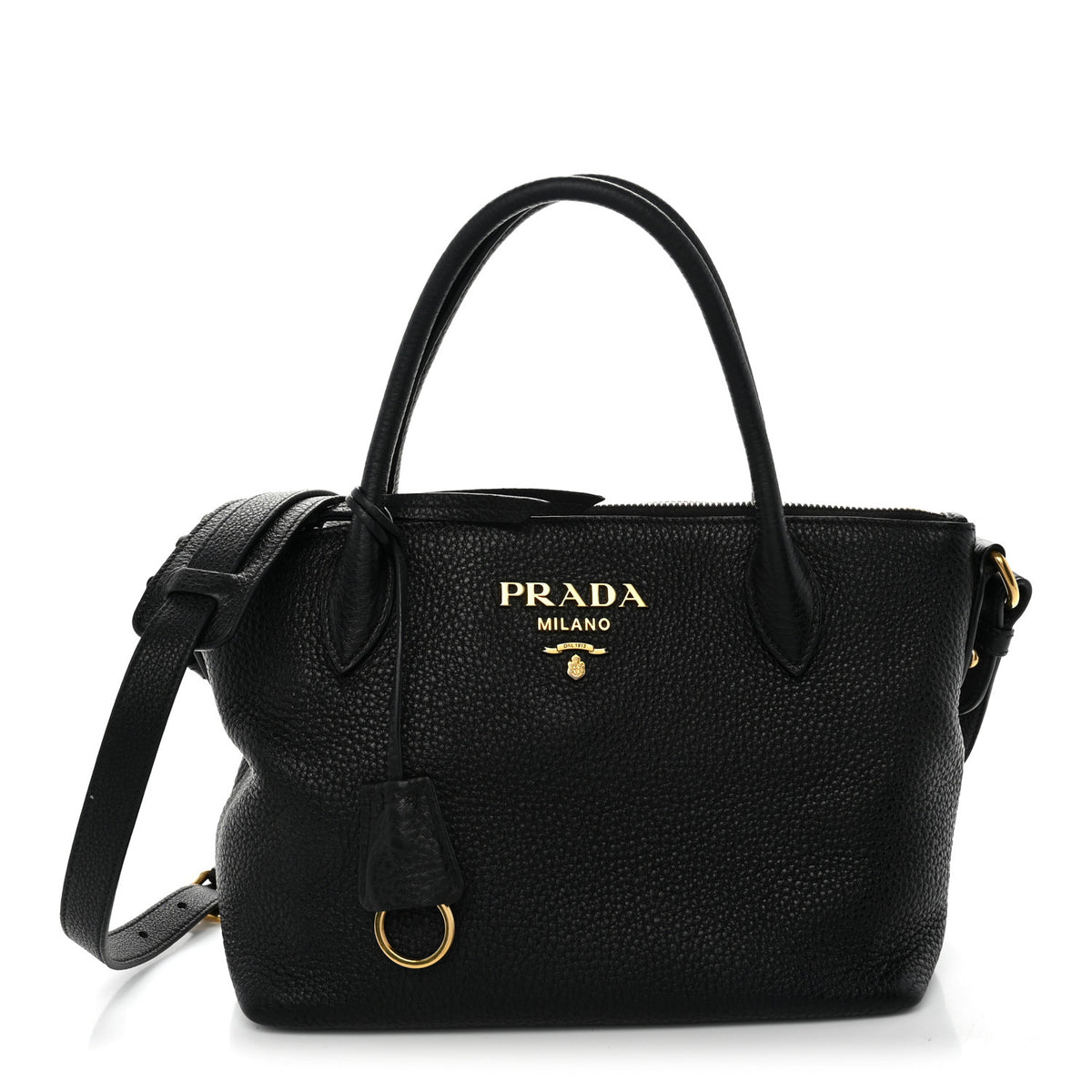 Prada Vitello Daino Small Tote Black 1 of 12