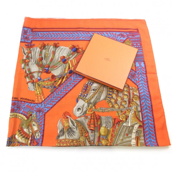 Hermes Cashmere Silk La Dance du Cheval Marwari Shawl GM 140 3 of 6