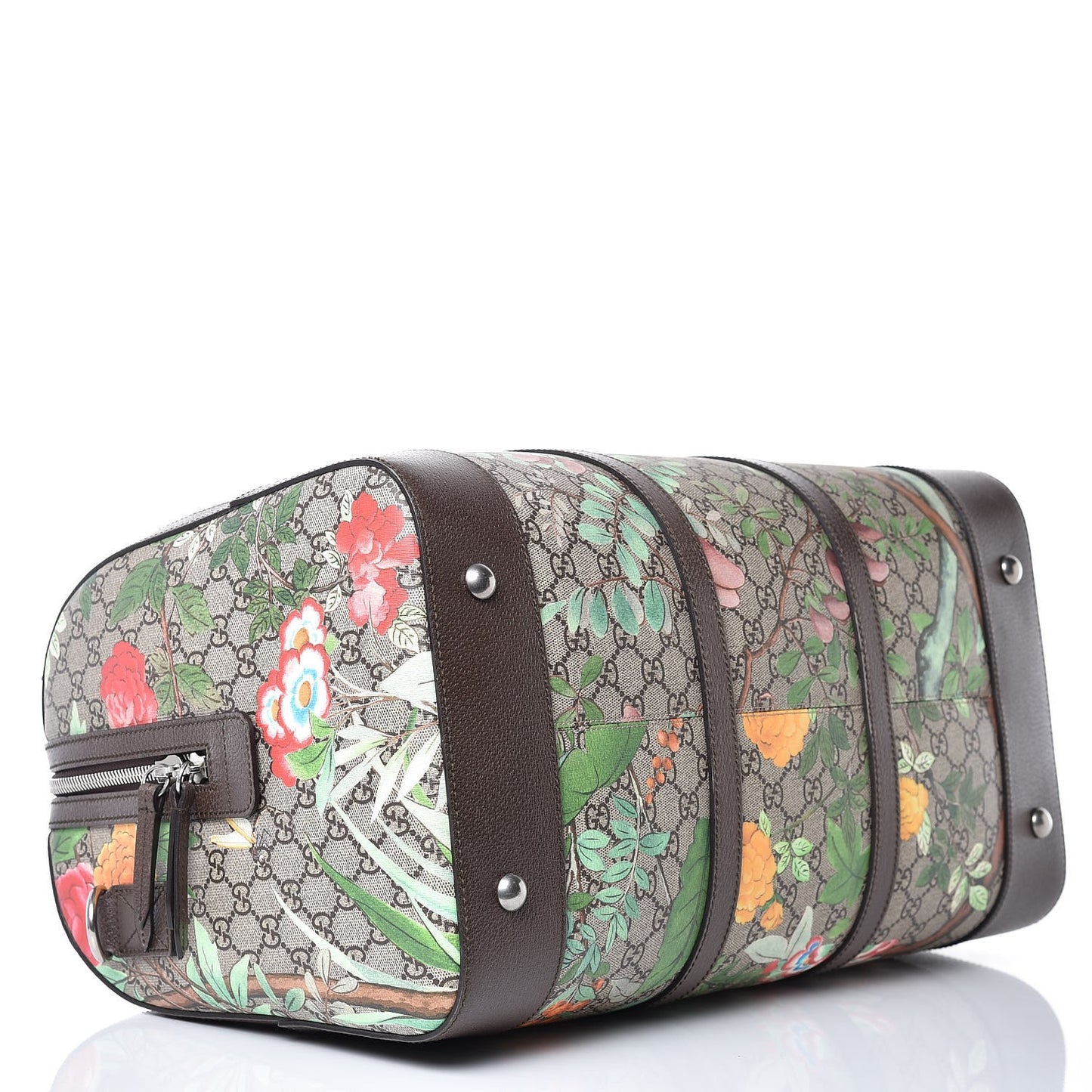 GG Supreme Monogram Tian Web Medium Duffle Beige Multicolor New Acero