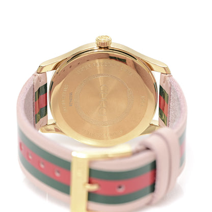 Gucci Stainless Steel Calfskin 38mm G-Timeless Stripe Web Quartz Watch Pink 5 of 6