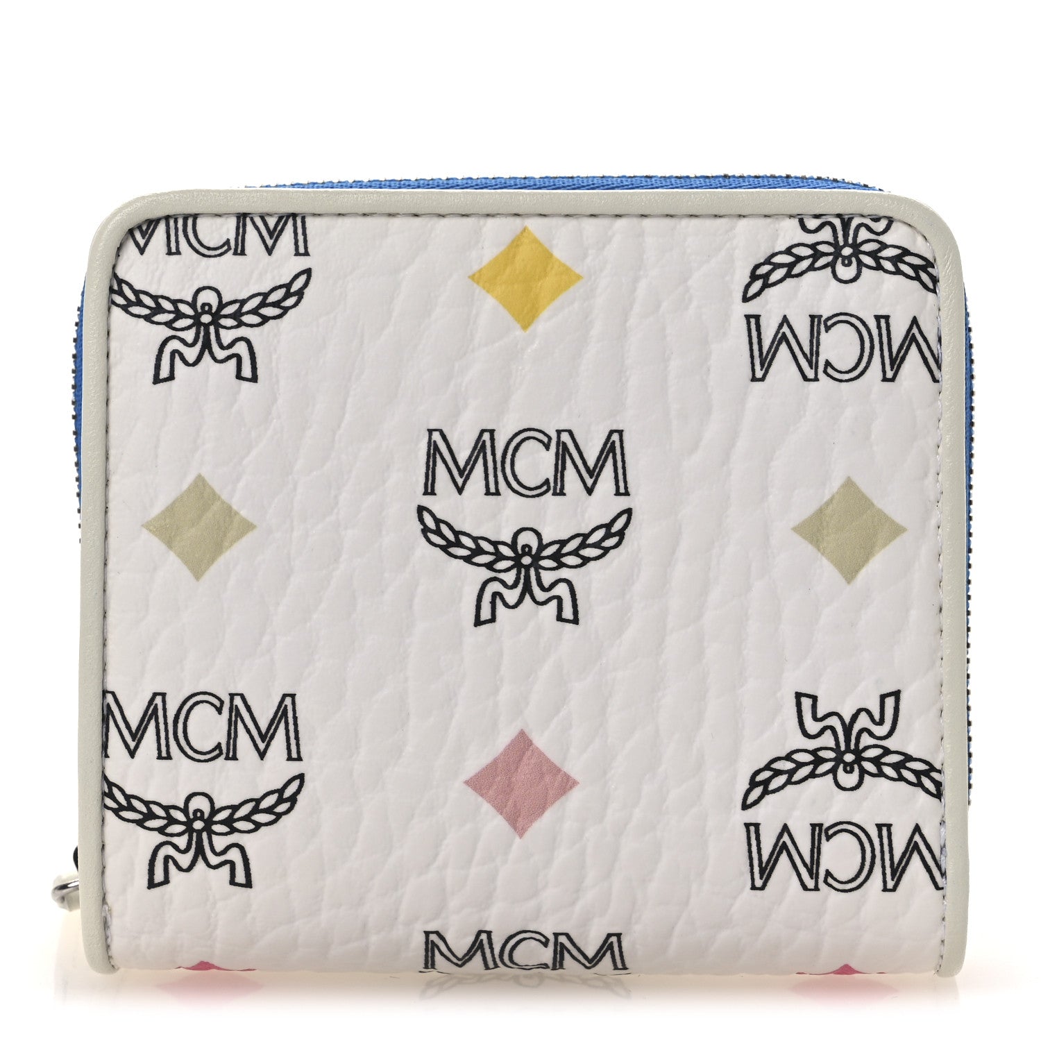 MCM Skyoptic Visetos Mini Zip Around Wallet White 1 of 9