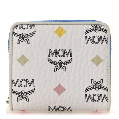MCM Skyoptic Visetos Mini Zip Around Wallet White 1 of 9
