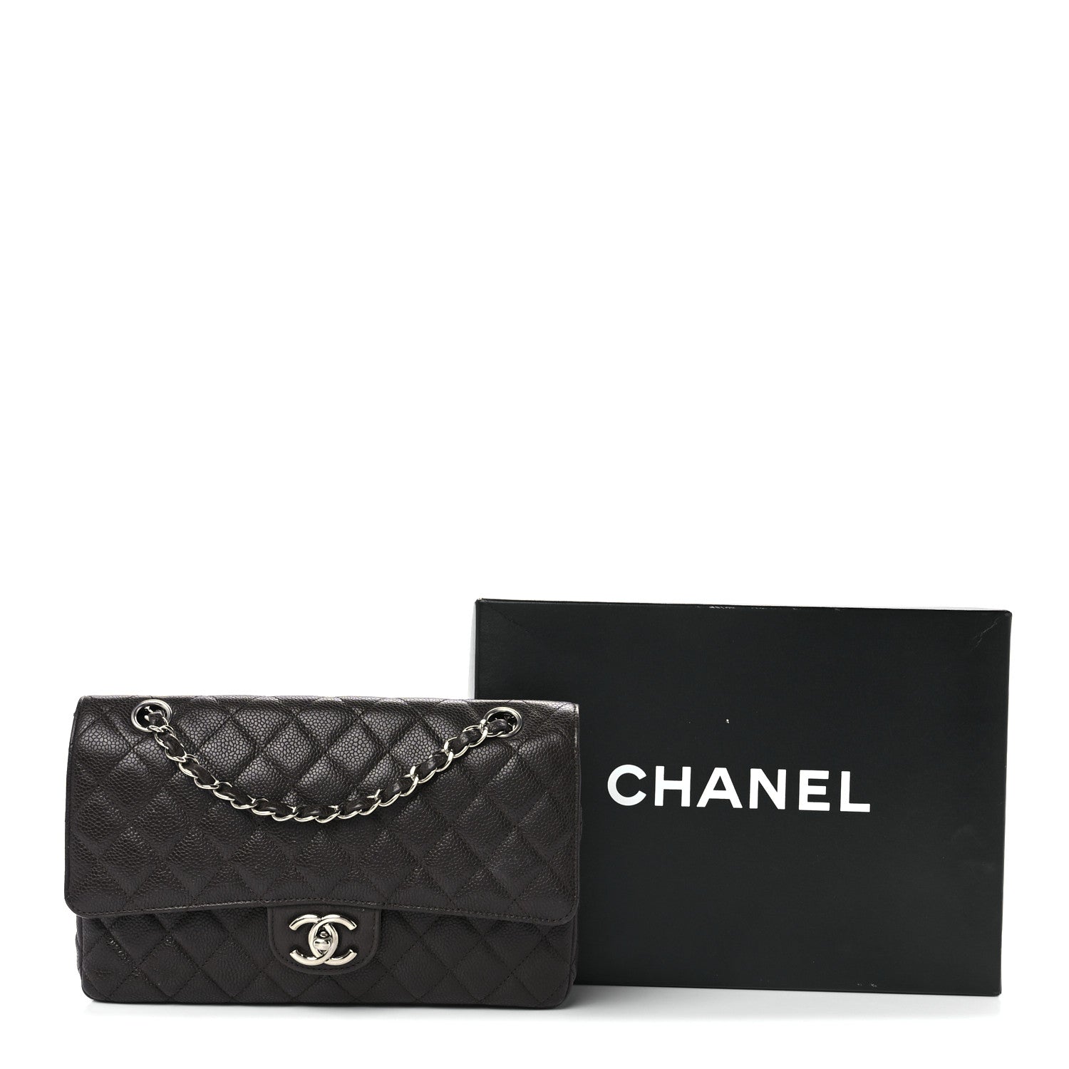 Chanel Caviar Quilted Medium Double Flap Dark Brown 13 of 13