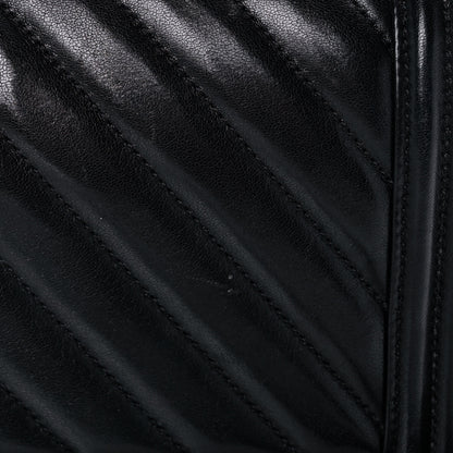 Chanel Calfskin Chevron Quilted Medium Boy Flap Black 14 of 17