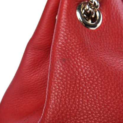 Gucci Pebbled Calfskin Medium Soho Chain Shoulder Bag Tabasco Red 19 of 25