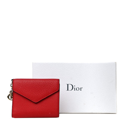 Christian Dior Bullcalf Diorissimo Medium Envelope Wallet True Red Pink 14 of 14
