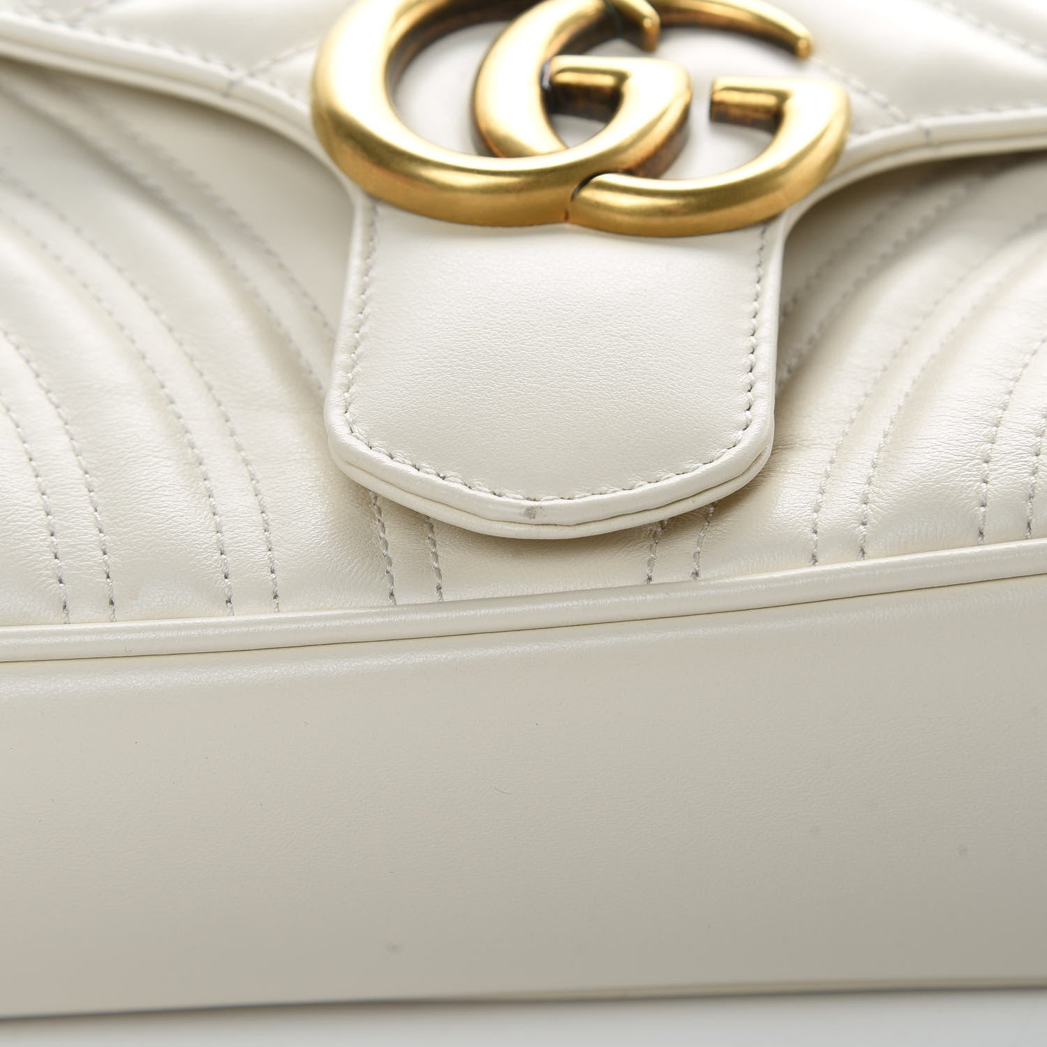 Gucci Calfskin Matelasse Small GG Marmont Shoulder Bag White 13 of 13