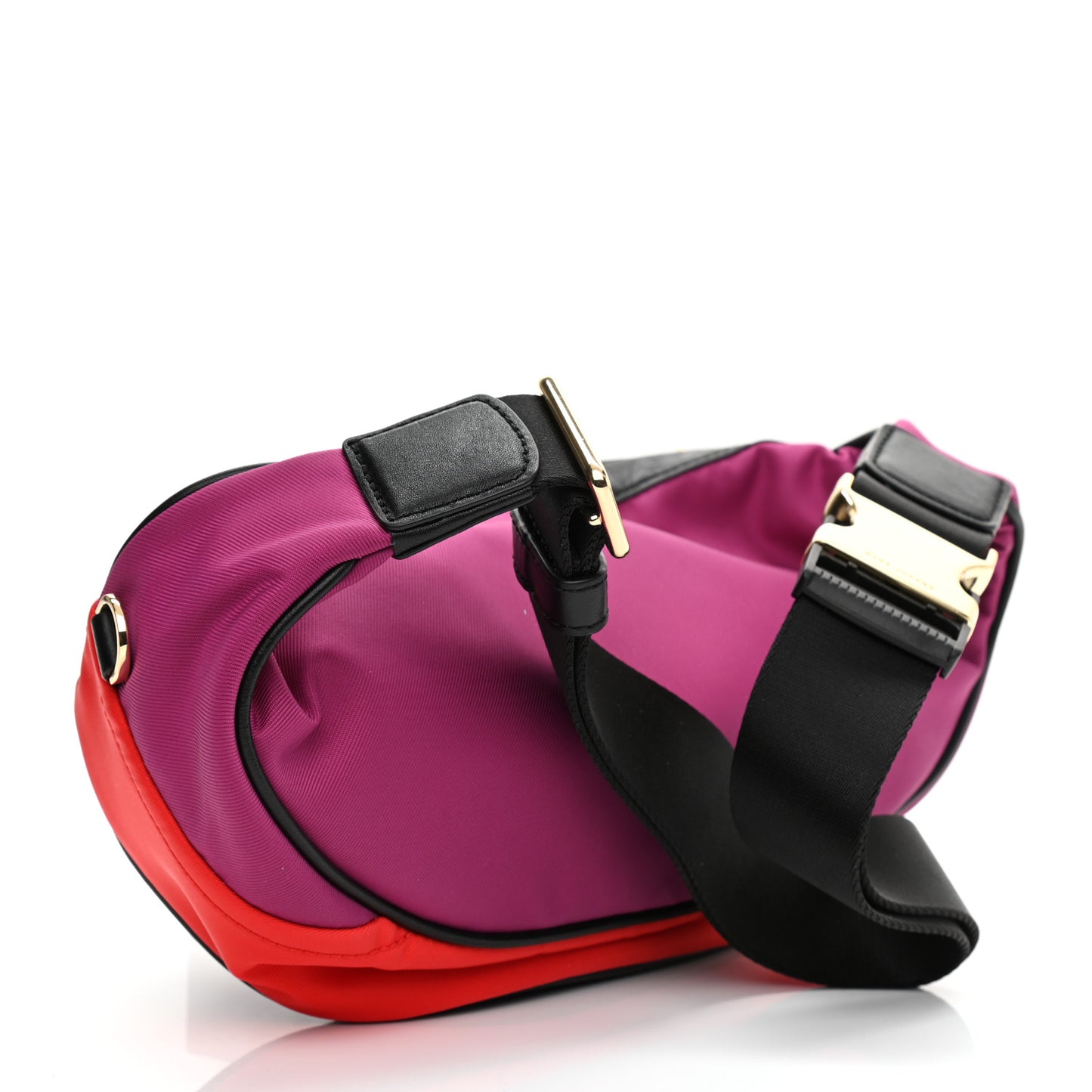 Calfskin Nylon Sport Belt Bag Purple Red