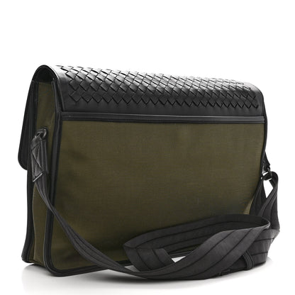Bottega Veneta Canvas Calfskin Intrecciato Messenger 3 of 9