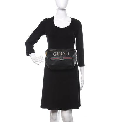 Gucci Grained Calfskin Logo Belt Bag Black 2 of 11