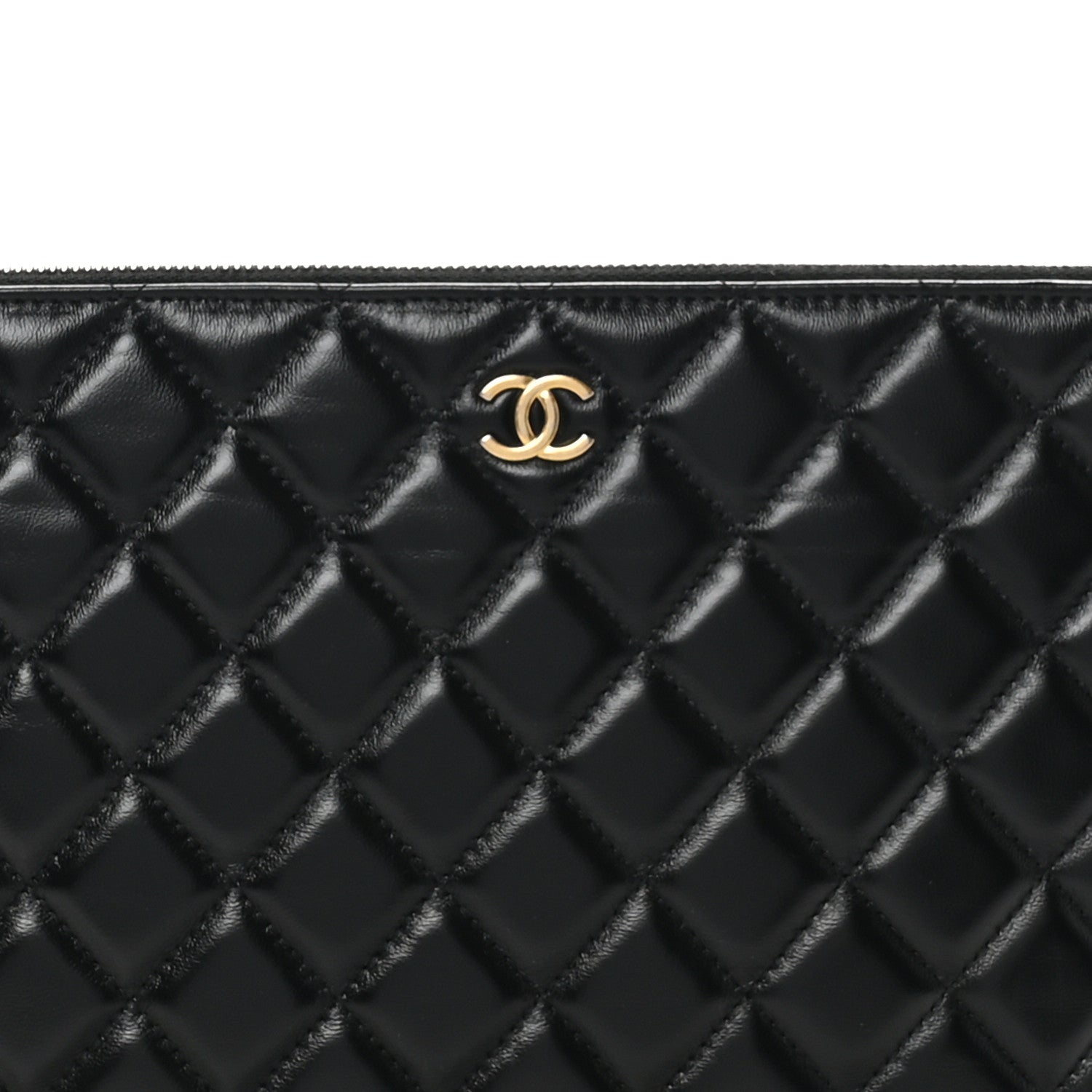 Chanel Lambskin Quilted Chain Around Medium Cosmetic Case Black 8 of 8