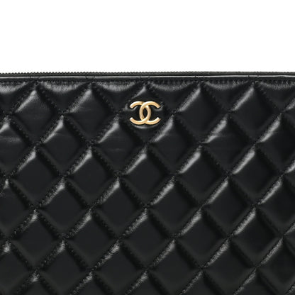 Chanel Lambskin Quilted Chain Around Medium Cosmetic Case Black 8 of 8