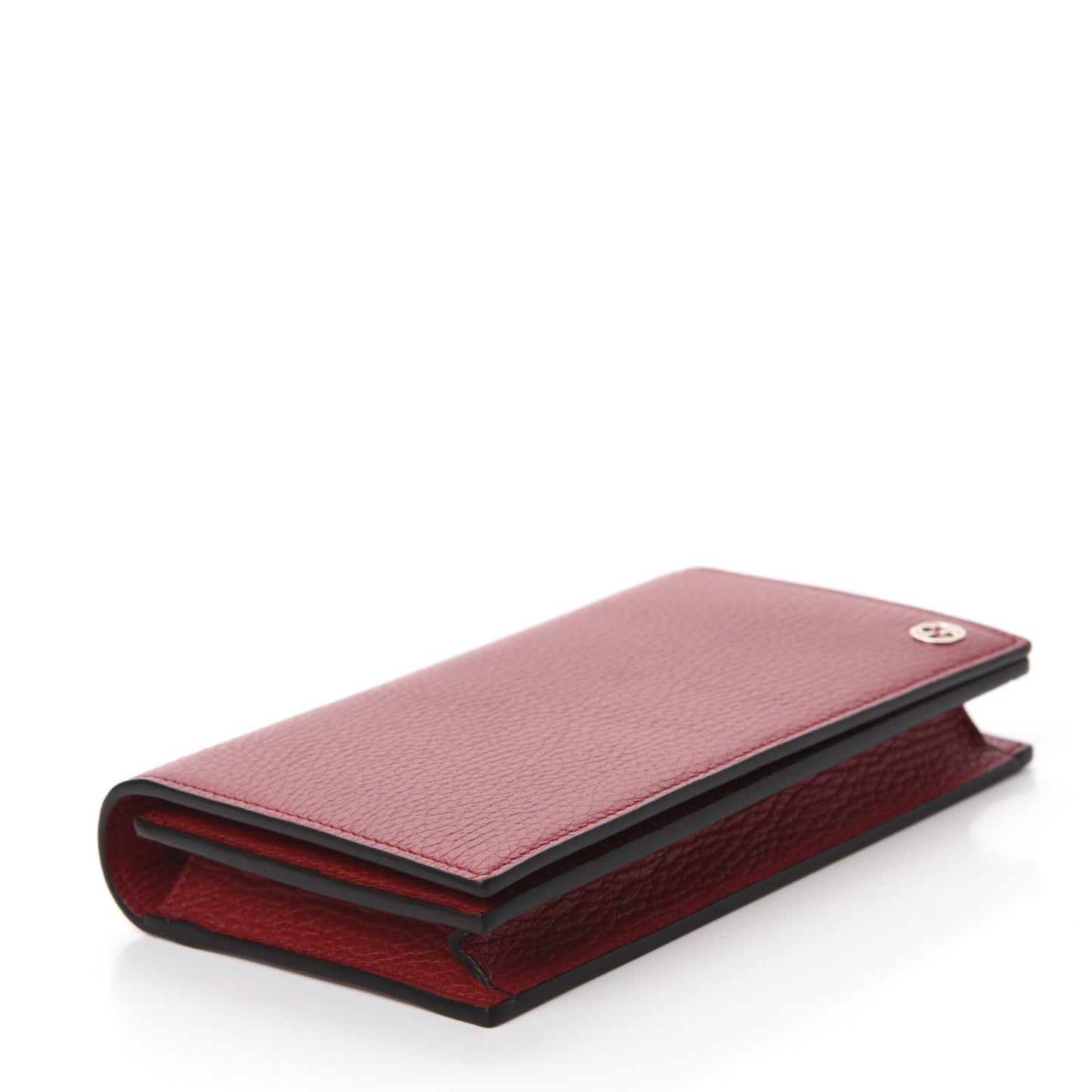 Dollar Calfskin Medium Betty Chain Wallet Red