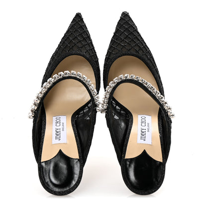 Jimmy Choo Glitter Checker Board Mesh Crystal Bing 100 Pumps 39 Black 2 of 9