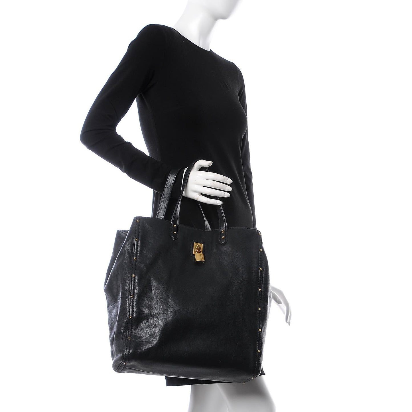 Lambskin Paradise Studded Tote Black