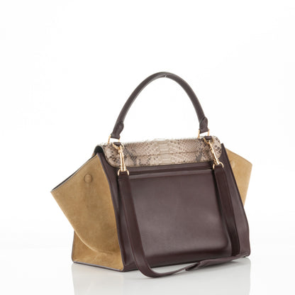 Celine Python Suede Medium Trapeze Khaki 4 of 9