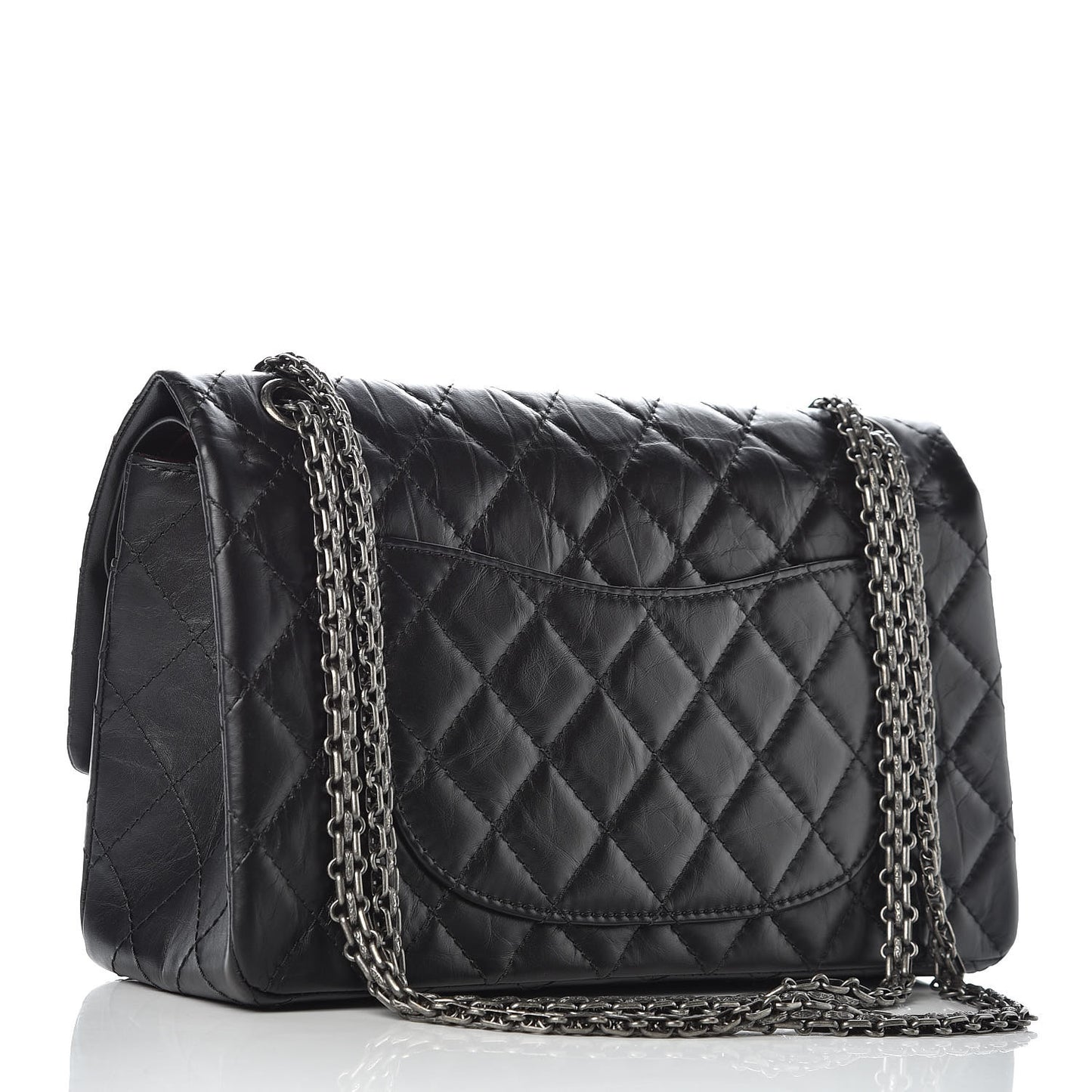 Aged Calfskin Quilted 2.55 Reissue 226 Flap Black