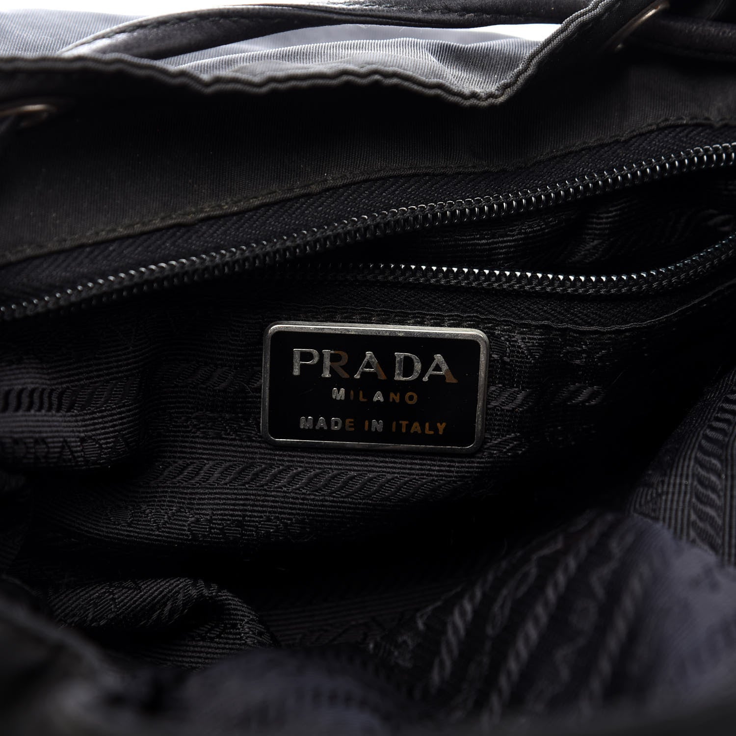 Prada Tessuto Nylon Vela Chain Backpack Black 7 of 9