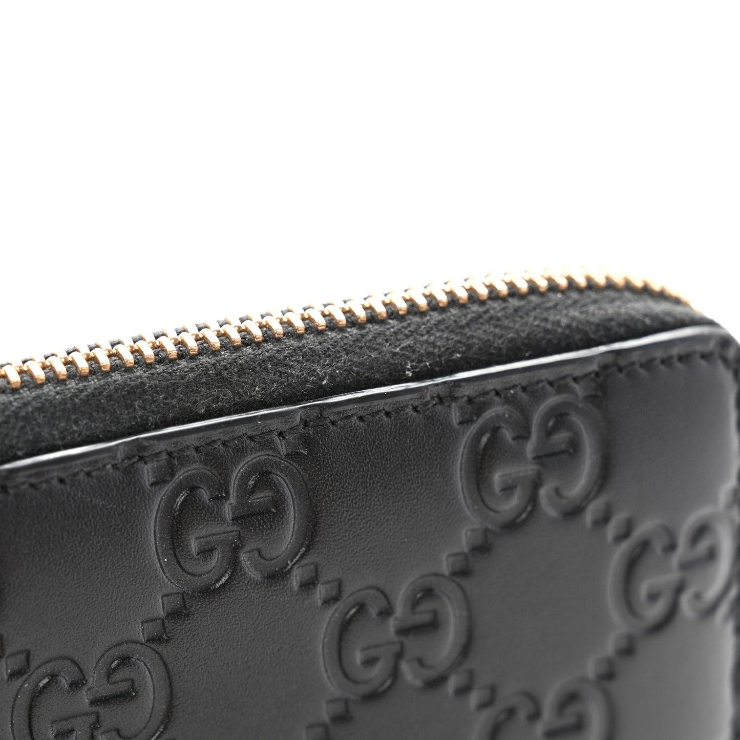 Guccissima Zip Around Card Case Black