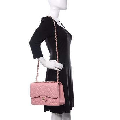 Chanel Iridescent Caviar Quilted Jumbo Double Flap Rose Pink 2 of 11