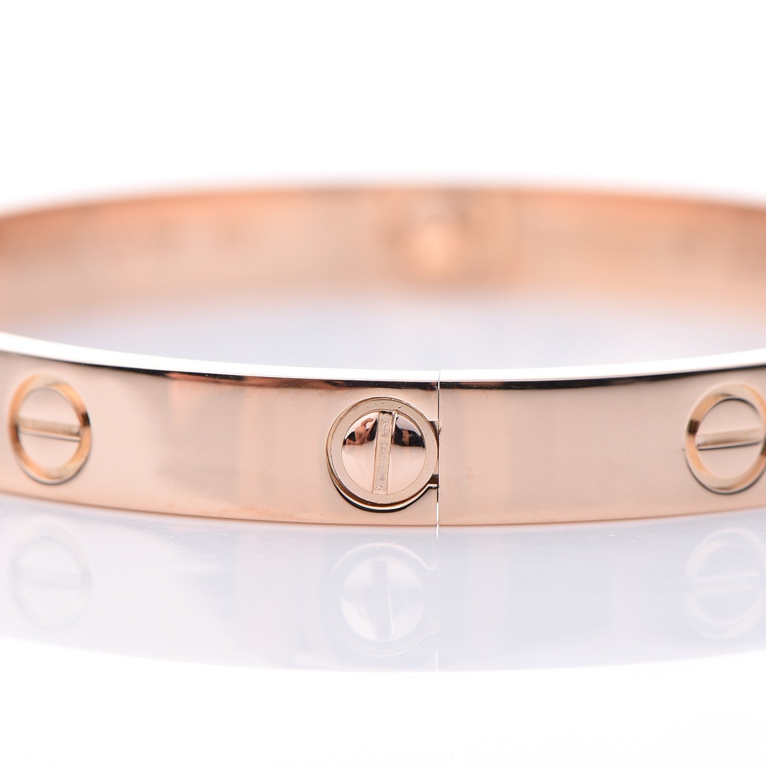 Cartier 18K Pink Gold 4 Diamond LOVE Bracelet 17 8 of 10