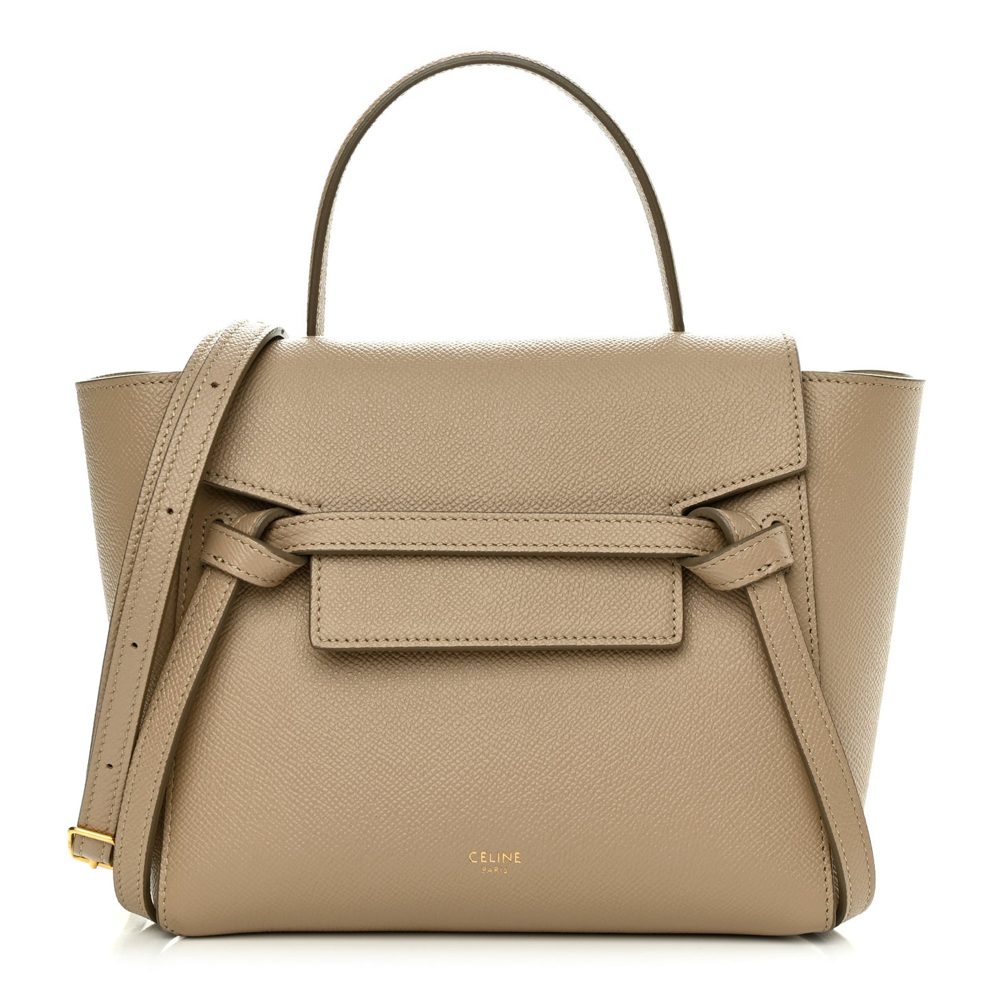 Grained Calfskin Nano Belt Bag Light Taupe