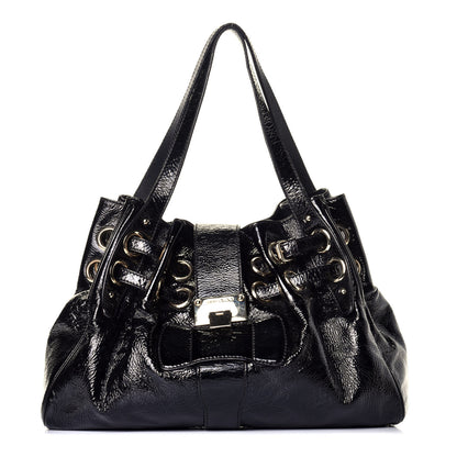 Jimmy Choo Crushed Patent Riki Bag Black 1 of 8