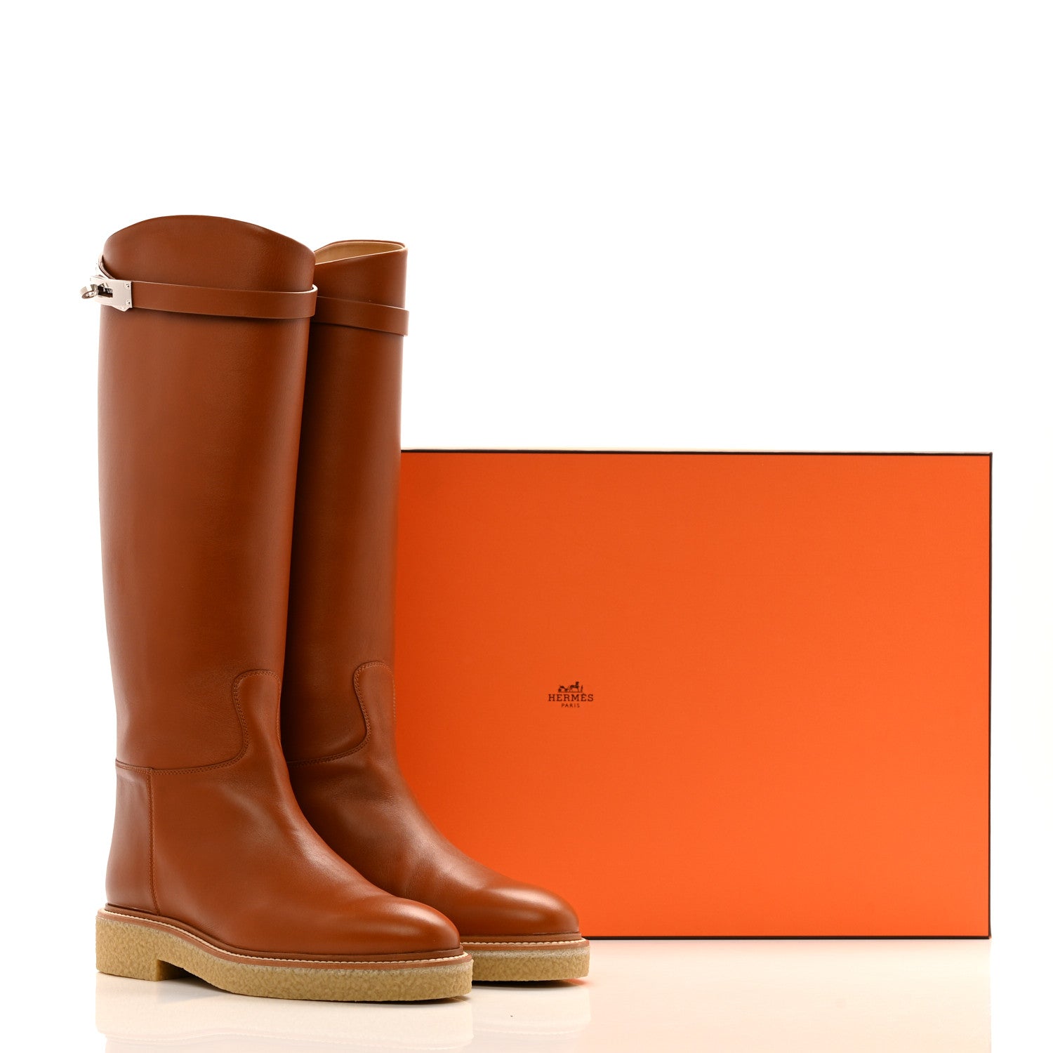 Hermes Heritage Calfskin Kelly Jumping Boots 39 Naturel 9 of 9