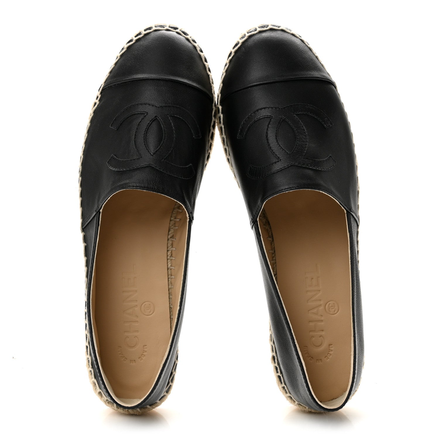 Chanel Lambskin CC Espadrilles 39 Black 2 of 10
