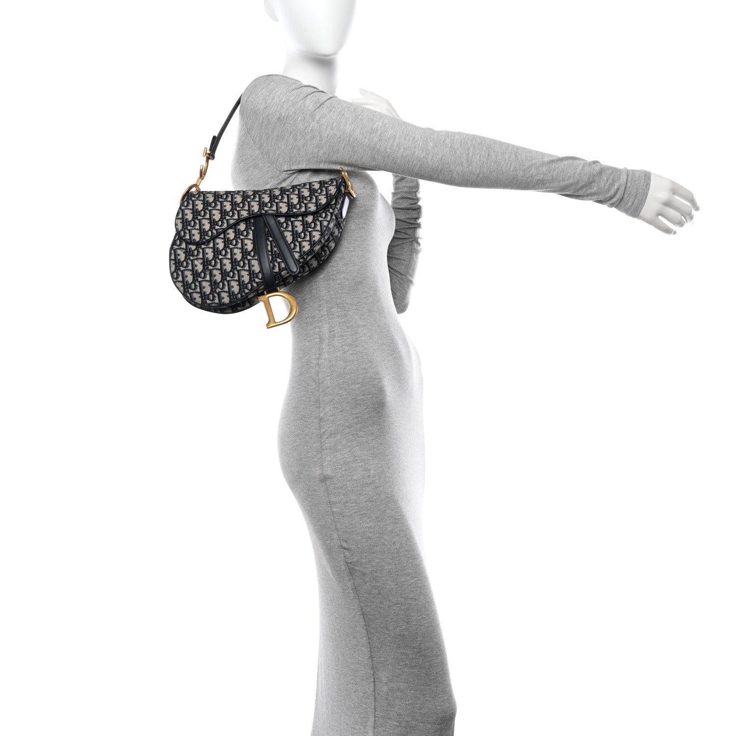Christian Dior Oblique Saddle Bag Blue 2 of 10
