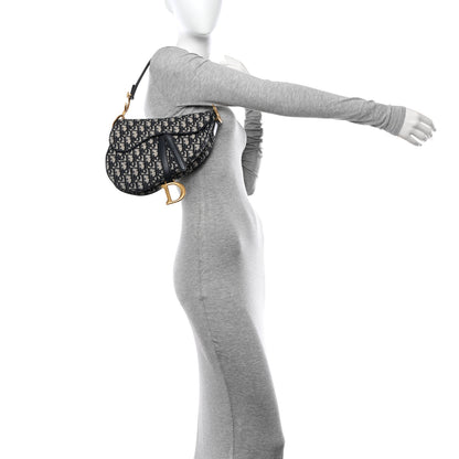 Christian Dior Oblique Saddle Bag Blue 2 of 10