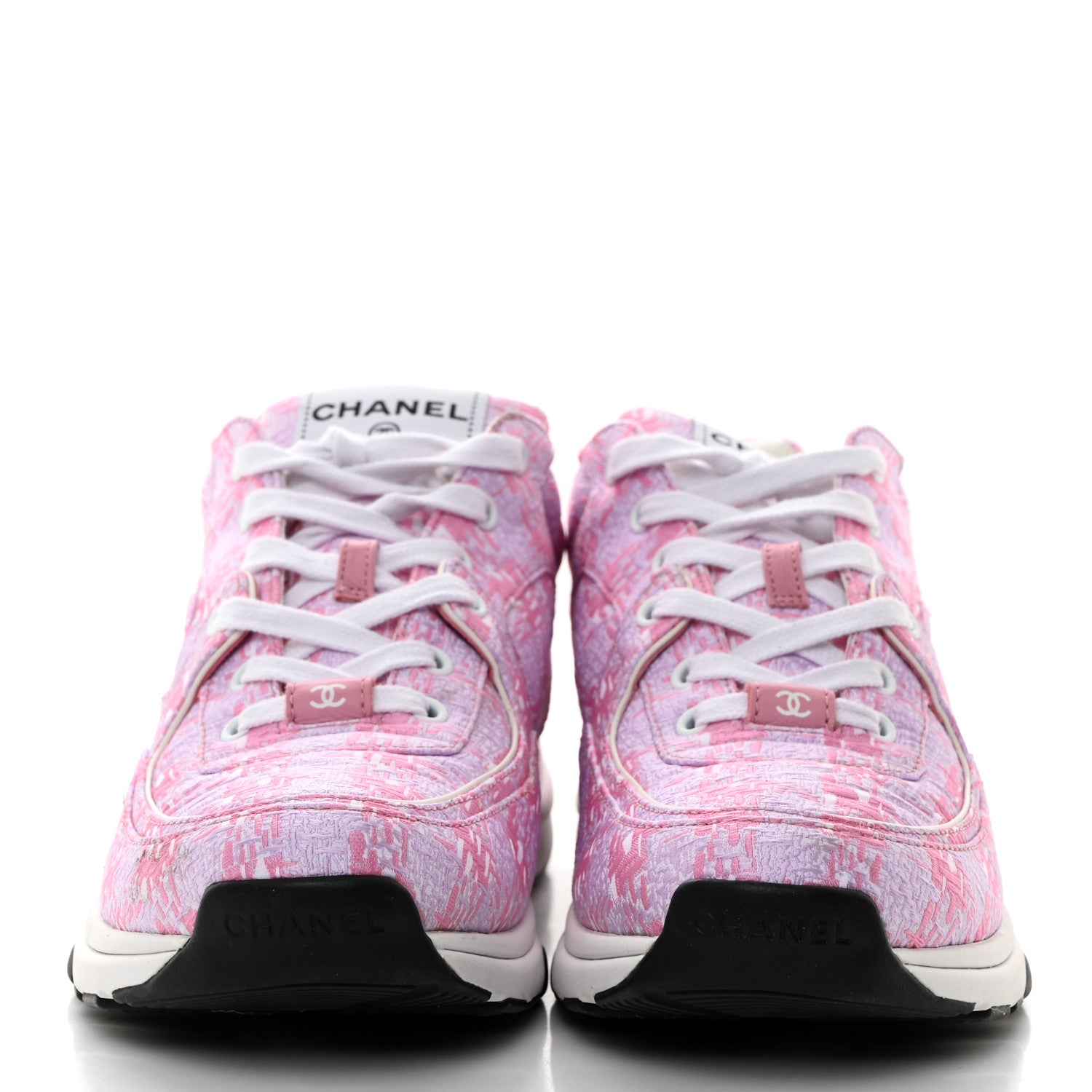 Chanel Tweed CC Sneakers 41 Pink 2 of 8