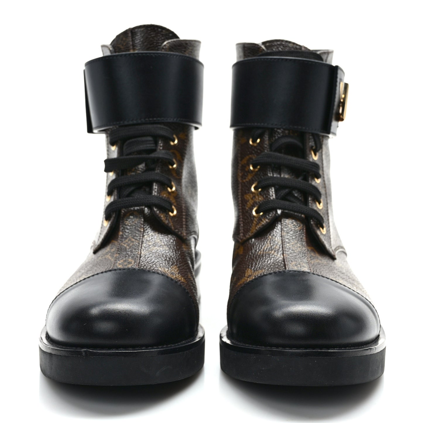Calfskin Monogram Wonderland Flat Ranger Boots 39.5 Black