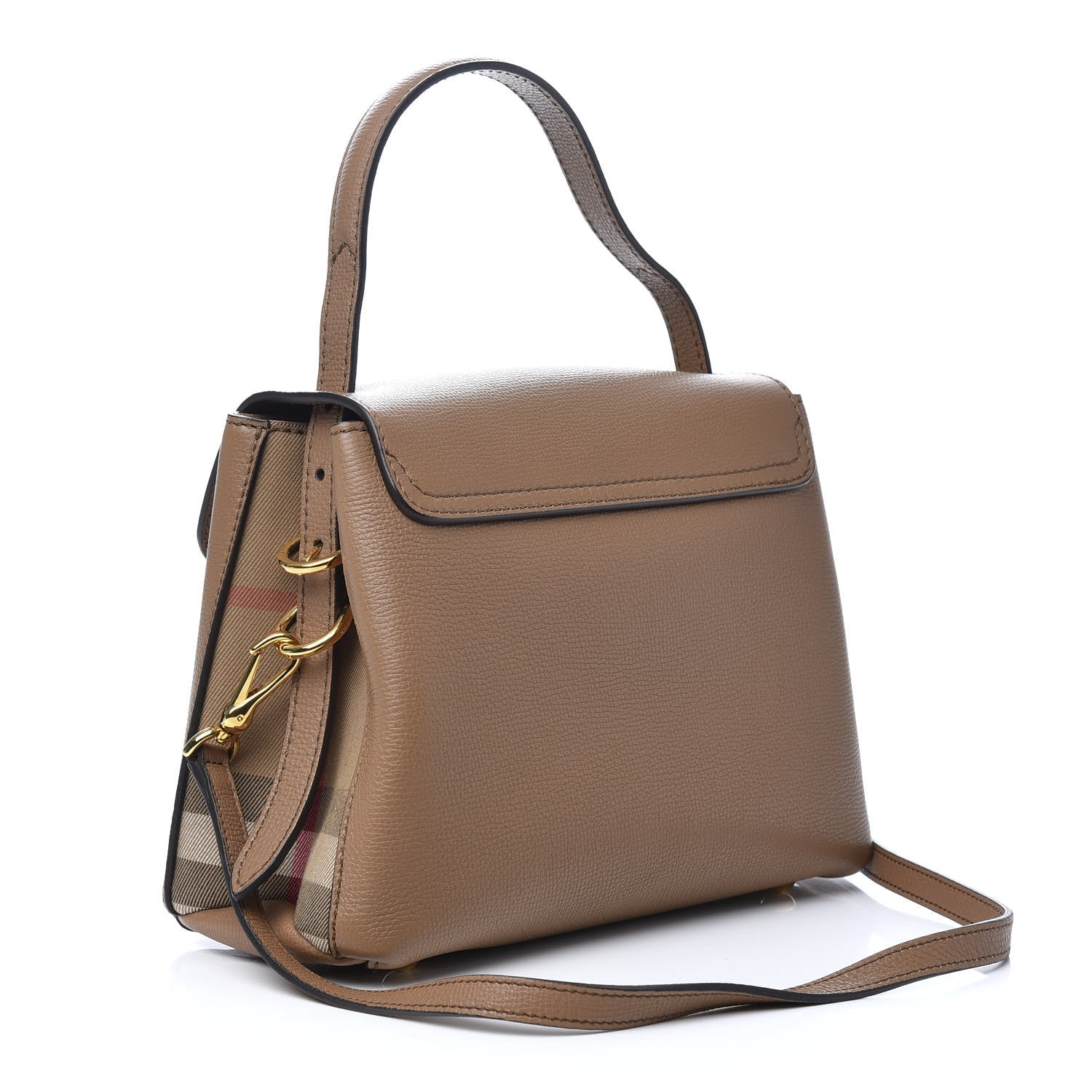 Burberry Derby Calfskin House Check Small Camberley Dark Sand 3 of 9