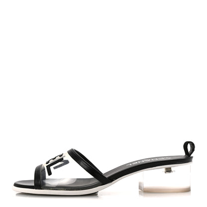 Chanel PVC Lambskin Logo Mules 41 Black 1 of 12