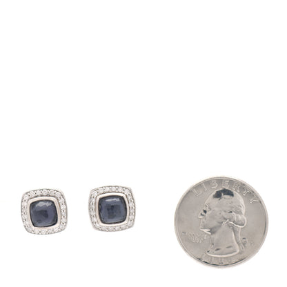 David Yurman Sterling Silver Diamond Black Orchid 7mm Petite Albion Earrings 2 of 5