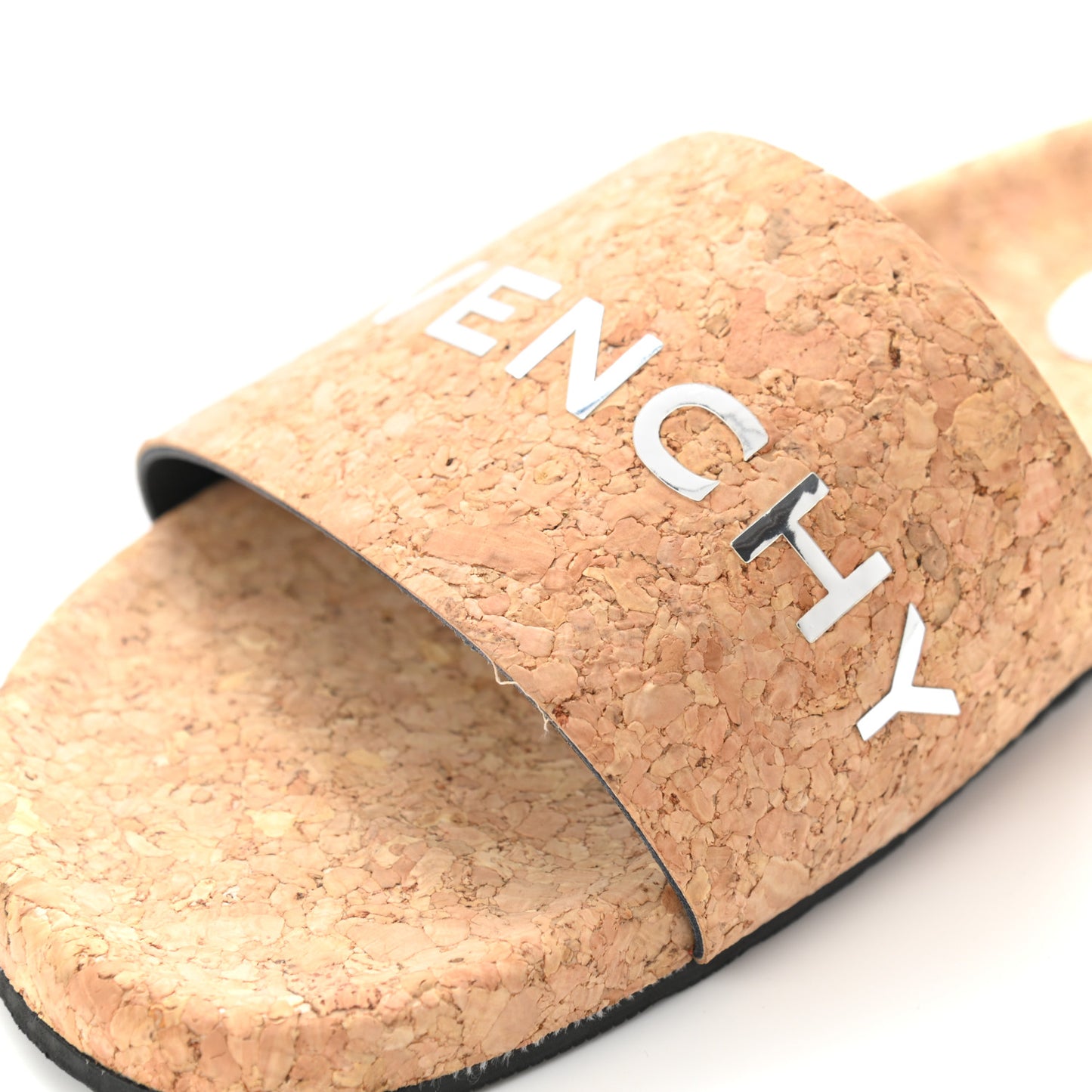 Cork Logo Slide Sandals 38 Natural