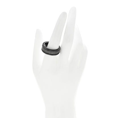 David Yurman Titanium Sterling Silver Black Diamond Streamline Three-Row Band Ring 67 11.75 2 of 6