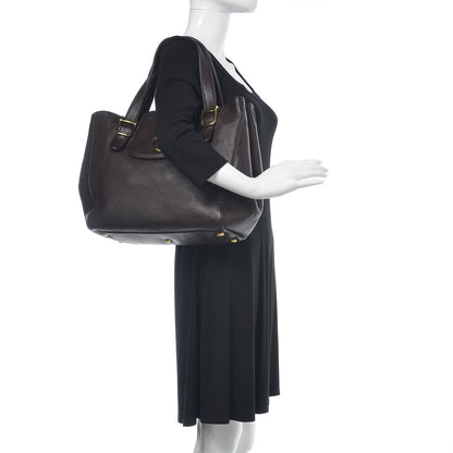 Gucci Pebbled Calfskin Medium 1973 Tote Dark Brown 2 of 13