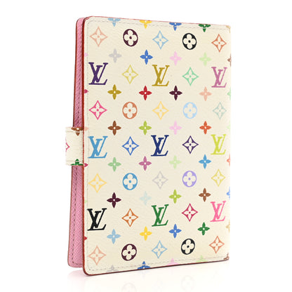 Louis Vuitton Monogram Multicolor Small Ring Agenda Cover White Litchi 3 of 8
