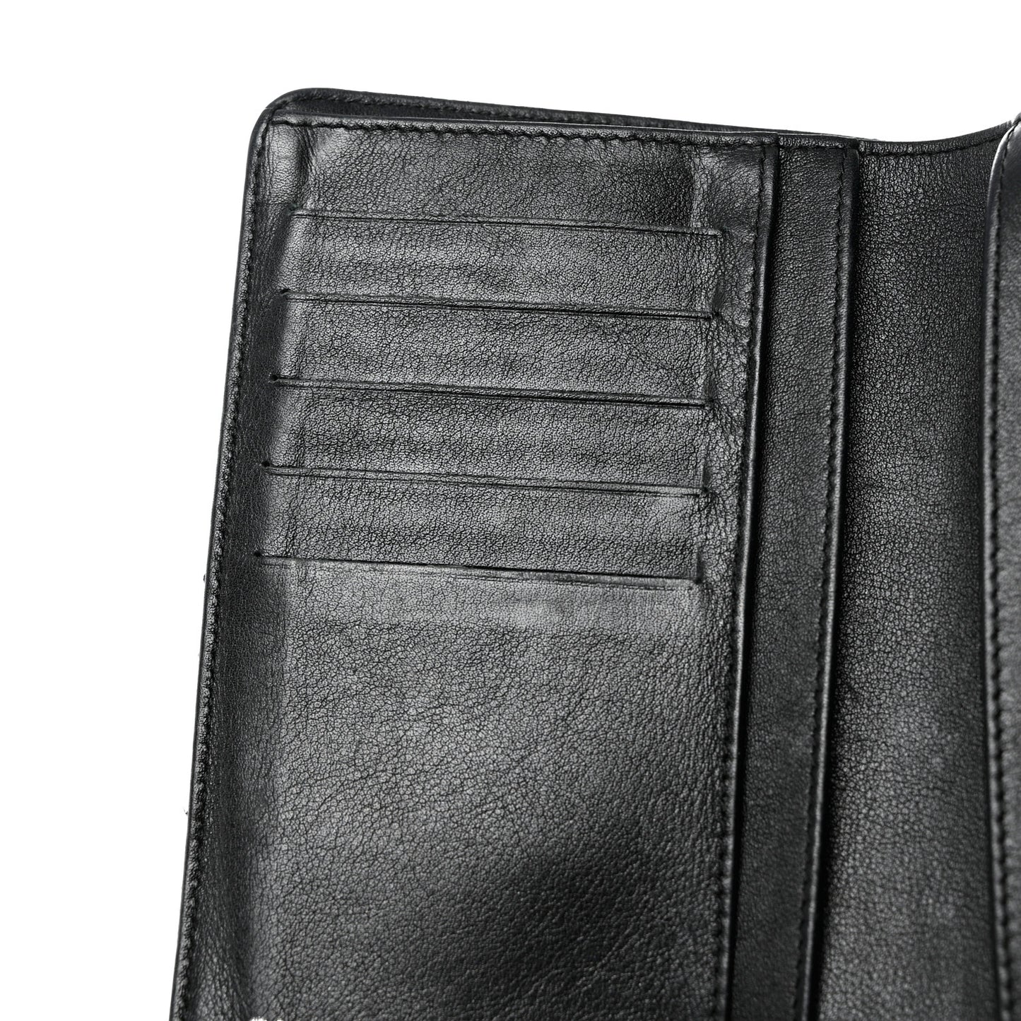 Patent Quilted Brilliant Zipped Pocket Wallet Black