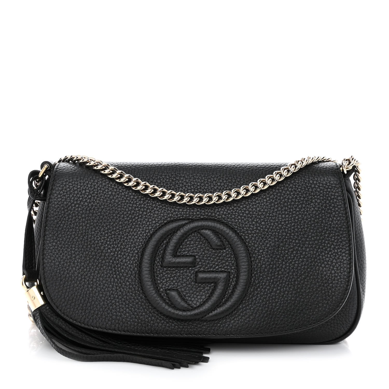 Gucci Pebbled Calfskin Medium Soho Flap Crossbody Black 1 of 9