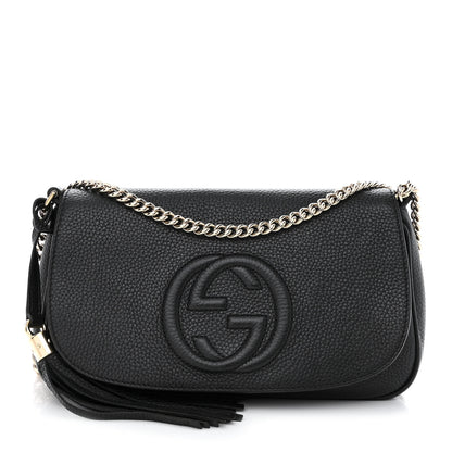 Gucci Pebbled Calfskin Medium Soho Flap Crossbody Black 1 of 9