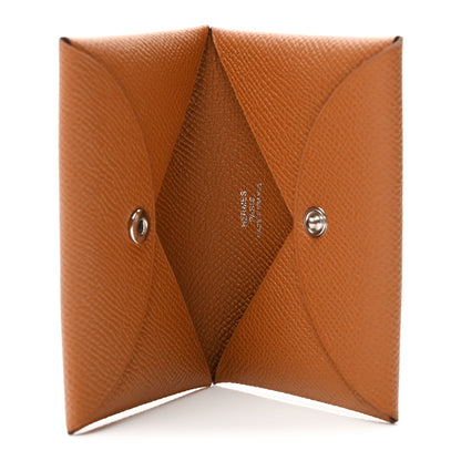 Hermes Epsom Calvi Card Case Gold 5 of 7