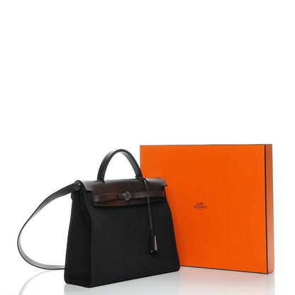 Hermes Toile Vache Hunter Herbag Zip 31 PM Black Ebene 11 of 11