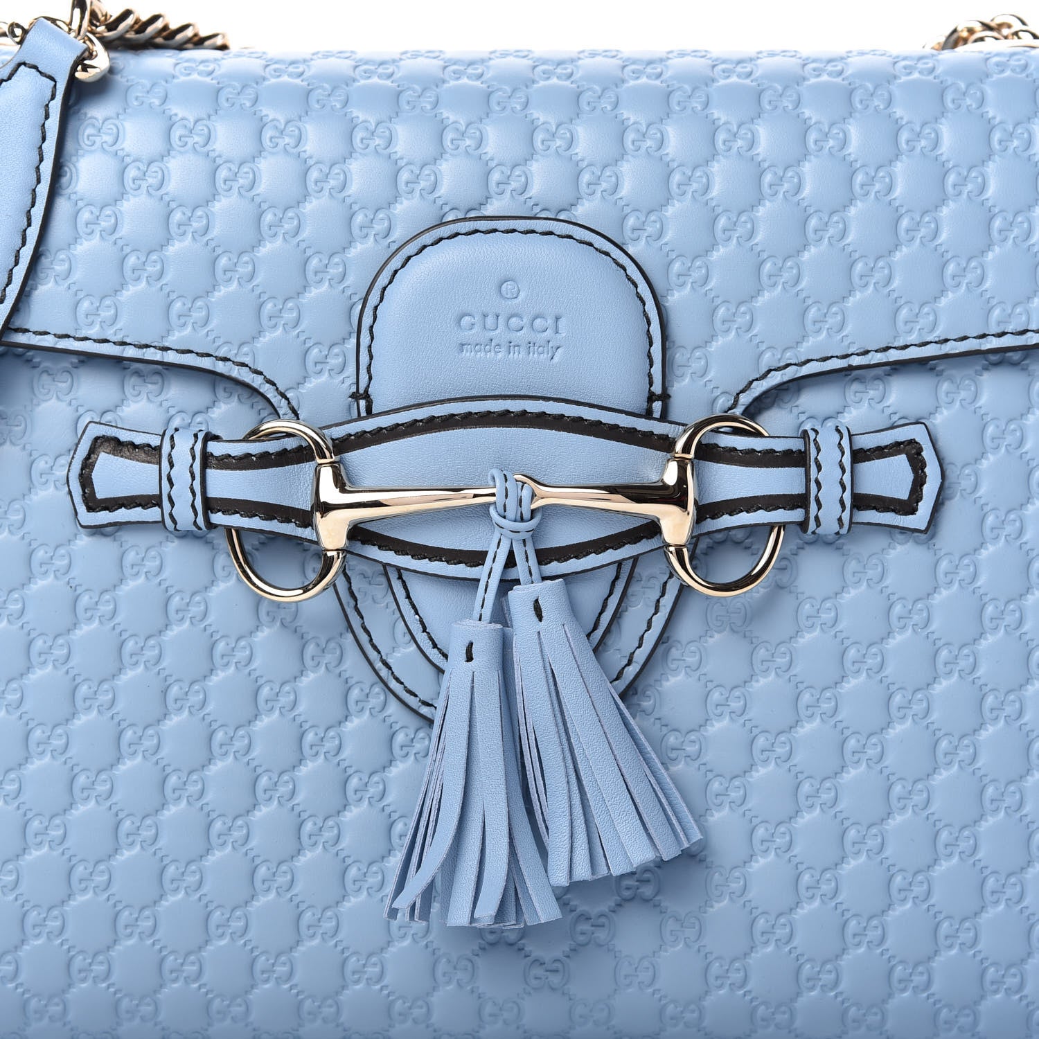 Gucci Microguccissima Medium Emily Chain Shoulder Bag Mineral Blue 10 of 10